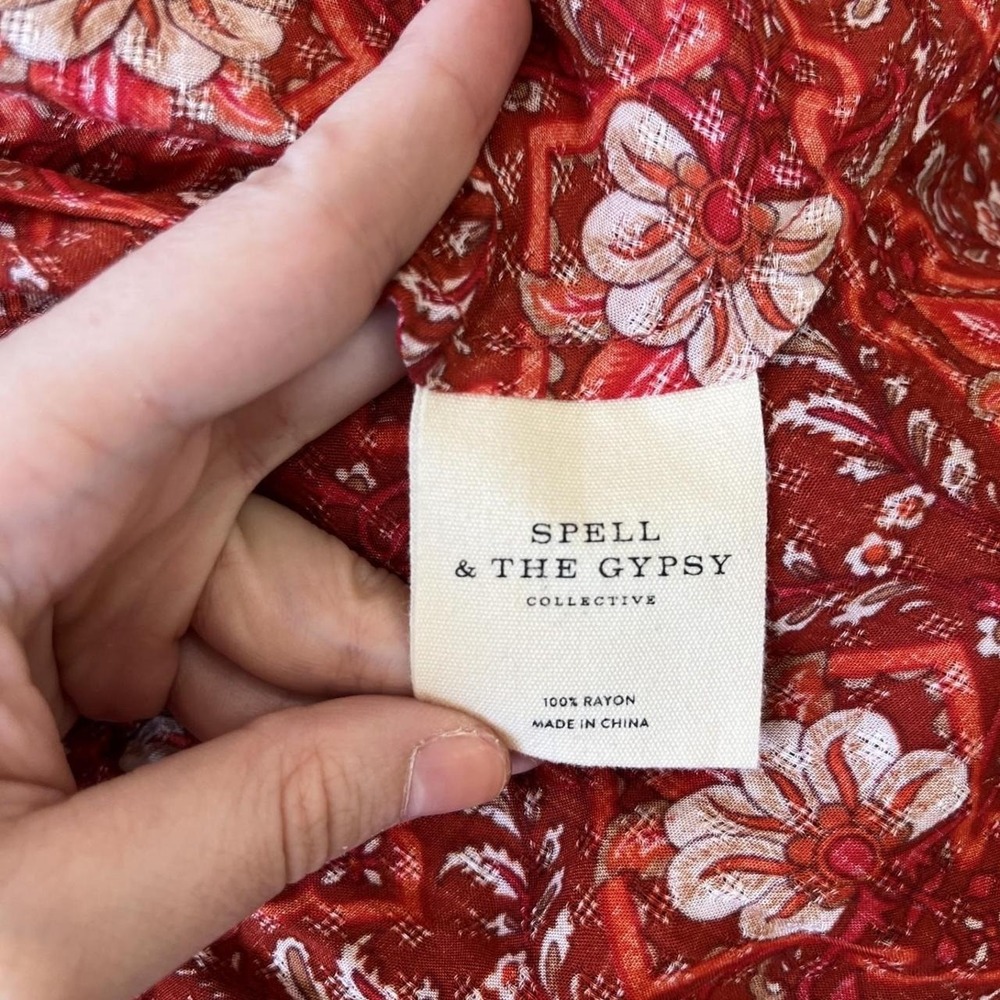 Spell & The Gypsy Collective Jewel Soiree Dress in Copper Boho Floral - Picture 6 of 9